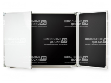 Доска черная меловая и маркерная (комбинированная) магнитная 340х100 см ДКч 3.34