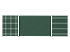 Трехэлементная разлинованная доска "Клетка Линейка" меловая магнитная 300x100 см ДР(з)-32кл