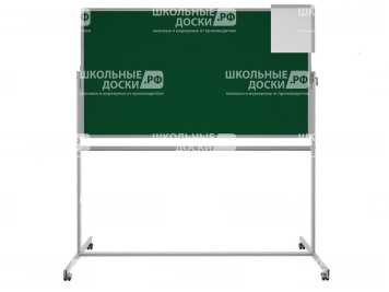 Двухсторонняя поворотная передвижная магнитная доска комбинированная 170х100 см ПО-24Ек