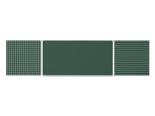 Трехэлементная разлинованная доска "Клетка Линейка" меловая магнитная 400x100 см ДР(з)-35кл