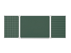 Трехэлементная разлинованная доска "Клетка Линейка" меловая магнитная 200х75 см ДР(з)-31кл