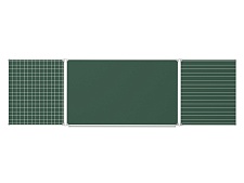 Трехэлементная разлинованная доска "Клетка Линейка" меловая магнитная 340x100 см ДР(з)-34кл