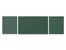 Трехэлементная разлинованная доска "Клетка Линейка" меловая магнитная 340x100 см ДР(з)-34кл