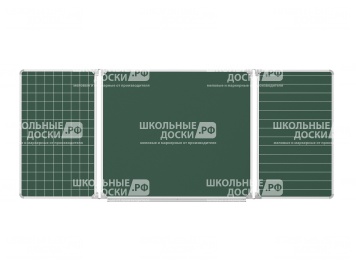 Трехэлементная разлинованная доска "Клетка Линейка" меловая магнитная 200х85 см ДР(з)-33кл