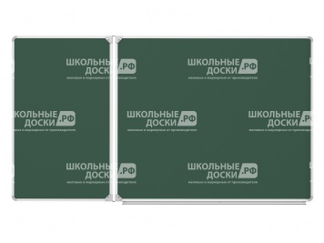 Двухэлементная магнитная доска для мела 180х100 см ДО-26з